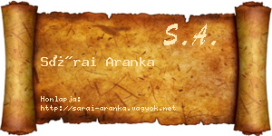 Sárai Aranka névjegykártya
