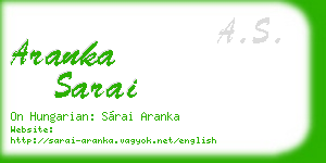 aranka sarai business card
